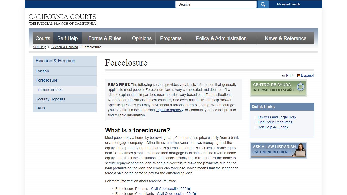 Foreclosure - foreclosure_housing_selfhelp - California