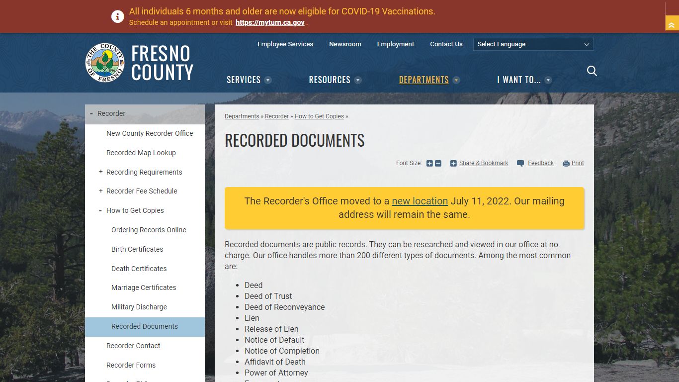 Recorded Documents - Fresno County, California